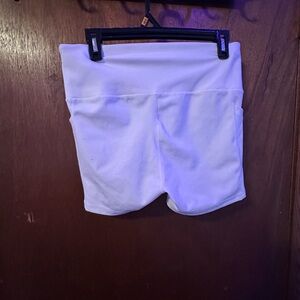 Women's High-Waist White Active Shorts